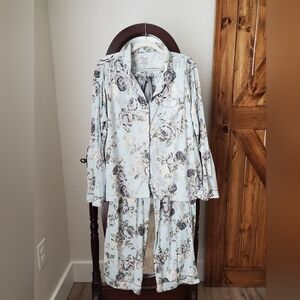 Flora Nikrooz Aqua Blue Floral Pajama Set